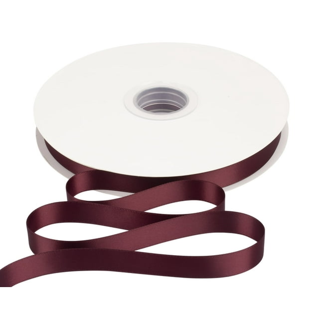 Joycrosso 5/8 Inch Burgundy Solid Satin Ribbon, 100 Yards Double Faced Satin for Gift Wrapping Floral Bouquets Wedding Party Decoration