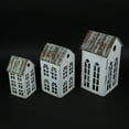 thumbnail image 4 of Zeckos White Metal Farmhouse Shaped Candle Holders Set of 3, 4 of 5