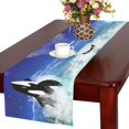 thumbnail image 1 of BSDHOME Chemin de Table en Coton et Lin Orcas sous-Marin 14x72 Pouces, 1 of 4