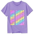 thumbnail image 3 of Toddler Girls T-Shirts Summer Gradient Letter Printed Round Neck Short Sleeve Multicolor Tee Children Girls Comfortable Style Loungewear T-Shirts，1 -2 Years, 3 of 3