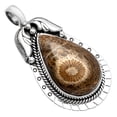 thumbnail image 3 of Natural Flower Fossil Coral 925 Sterling Silver Pendant Jewelry P-1568 SDP144224, 3 of 5