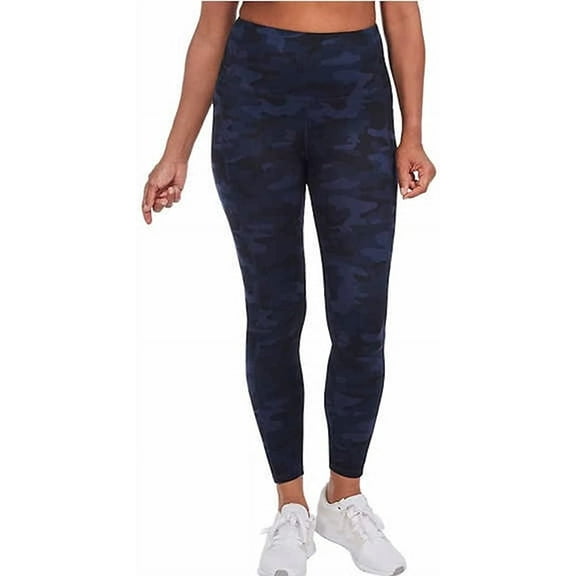 Danskin Women's High Rise 7/8 Leggings (Navy Camo, X-Small)