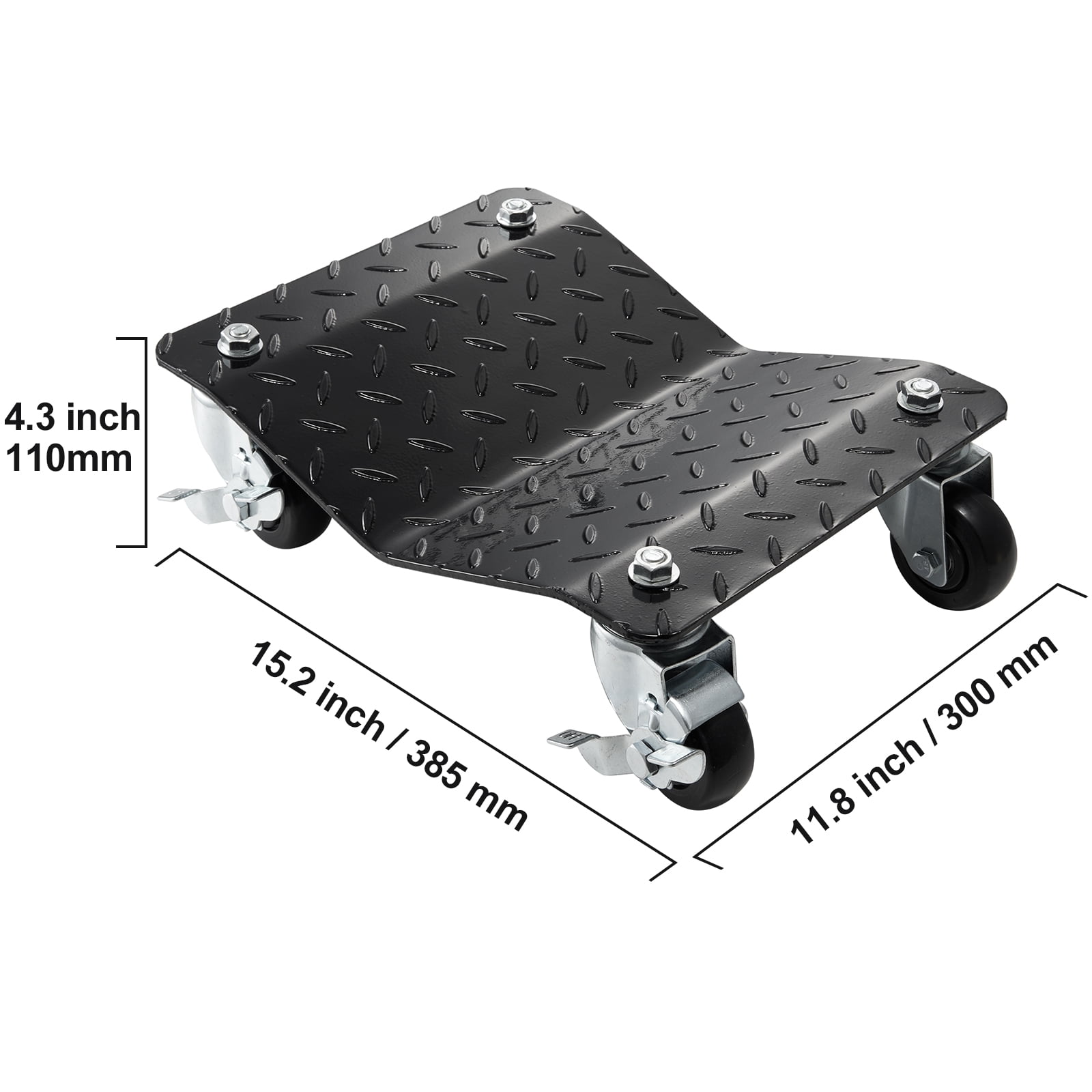VEVOR Car Dolly Wheel 4 PCS 6000lb Steel Tire Dolly Heavy Duty Skate Auto Repair Dolly Each for 1500lb