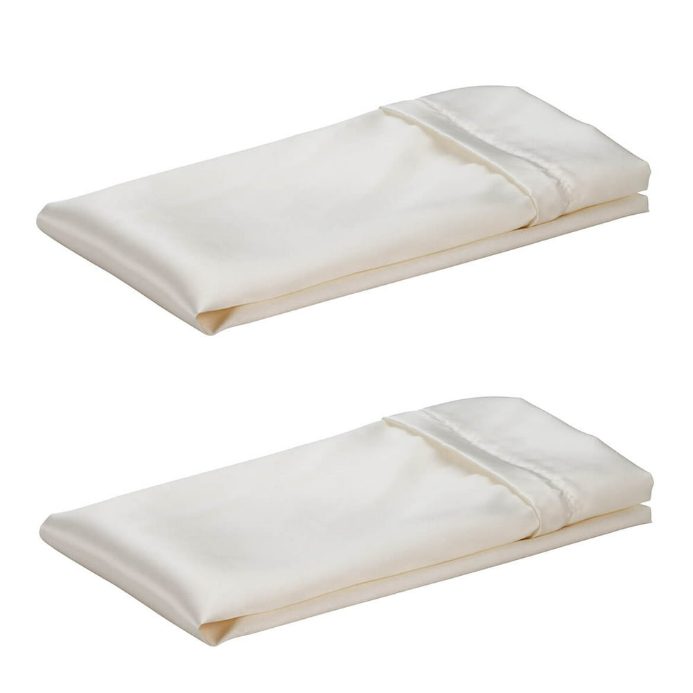 Queen Satin Pillowcase Set of 2, Ivory