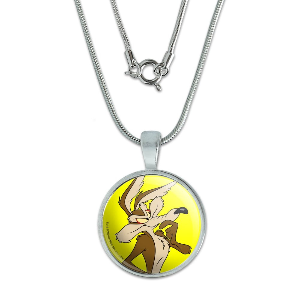 Looney Tunes Wile E Coyote 0.75' Pendant with Sterling Silver Plated Chain