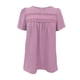 thumbnail image 4 of Camiseta de mujer de moda de manga corta de color sólido con retazos de cuello redondo OAVQHLG3B Store lin121212, 4 of 4