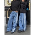 thumbnail image 4 of EMMIOL Men's Y2K Baggy Jeans Wide Leg Stretchy Denim Pants, Skater Striped Oversized Streetwear Casual Trousers, 4 of 6
