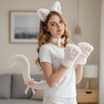 thumbnail image 6 of Slccxzc 4Pcs Cat Ears Design Headband Set with Gloves, Choker, Tail for Party, 6 of 7