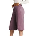 thumbnail image 4 of Mlzmgr Capri Pants Women Wide Leg Drawstring Elastic High Waisted Capris Solid Color Summer Casual Capri Pants, 4 of 5