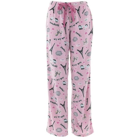 Rene Rofe - Rene Rofe Women's Pink Paris Fleece Pajama Pants - Walmart.com
