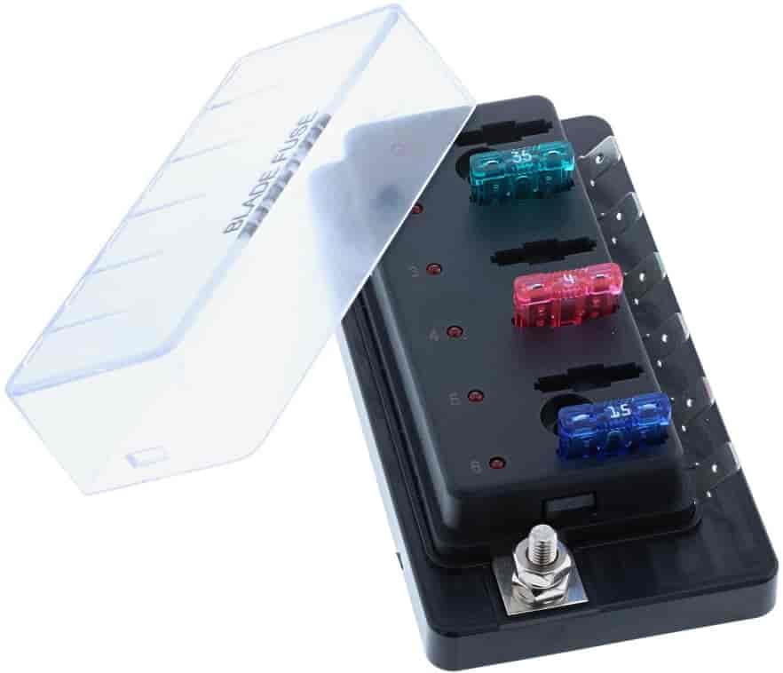 Buy JEGS 10452 Standard Fuse Block with LED Indicators [6Pole] Online