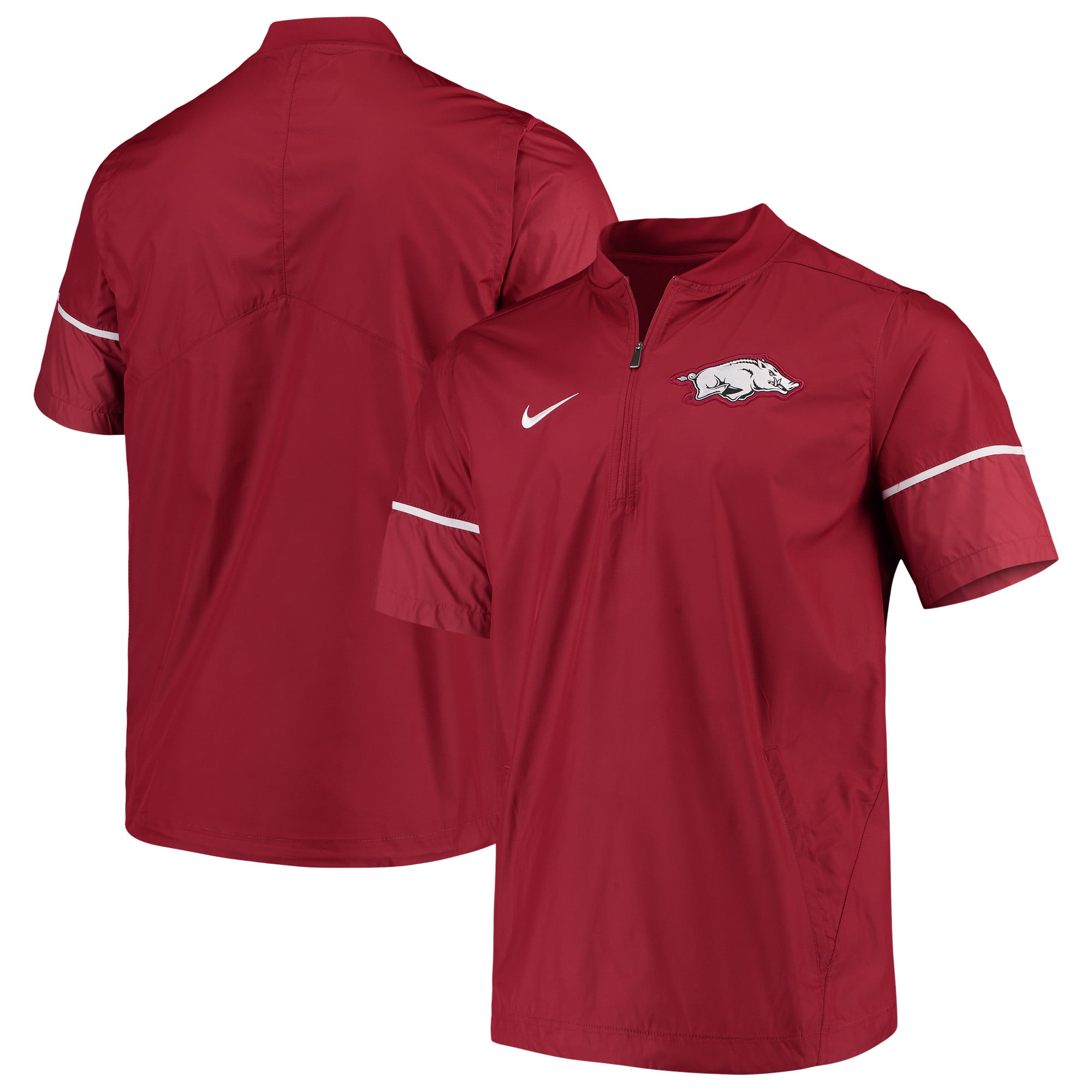 Arkansas Razorbacks Nike Short Sleeve Hot Windbreaker Jacket - Cardinal ...