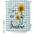 thumbnail image 2 of Sunflower Waterproof Fabric Shower Curtain,Teal Green Check You Are My Sunshine Bee Waterproof Fabric Shower Curtain for Bathroom Curtains Bathtubs Hotel Shower Curtains with 12 Hooks Standard 72x72, 2 of 8