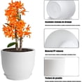 thumbnail image 3 of Macetas Decorativas Interior, Juego de 5 Macetas de Plastico, con Bandeja y Orificios de Drenaje, Adecuadas para Plantas, Flores y Suculentas, Cactus, 3 of 4
