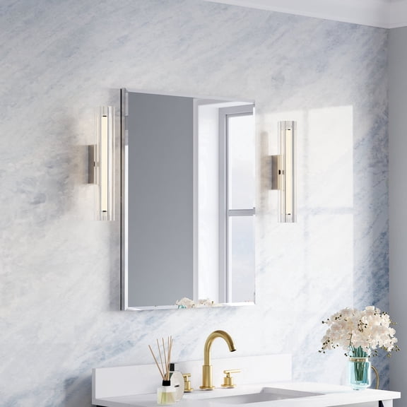 ANGELES HOME 24" x 30" Mirror Medicine Cabinet with Beveled Mirror Door, Recessed or Surface Mount, Adjustable Shelves