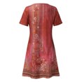 thumbnail image 5 of Puliio Summer Dresses for Women Short Sleeve V Neck Floral Print Mini Casual Boho Beach Sundress, 5 of 5