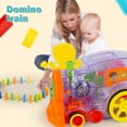 thumbnail image 2 of Domino Train Toy Set Creative Fun Domino Brick Train Toy with Light Colorful Plastic Dominoes Blocks Game Interactive Educational Toy for 4-6 Years Old Children, 2 of 3