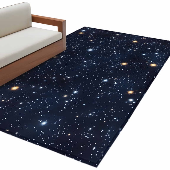 Area Rugs for Living Room 4x6 Ft, Blue Starry Sky Non Slip Area Rugs for Kitchen Bedroom Entryway, Universe Space Galaxy Night Star Washable Carpet Runner Rug Floor Mats for Bedroom Home Decor