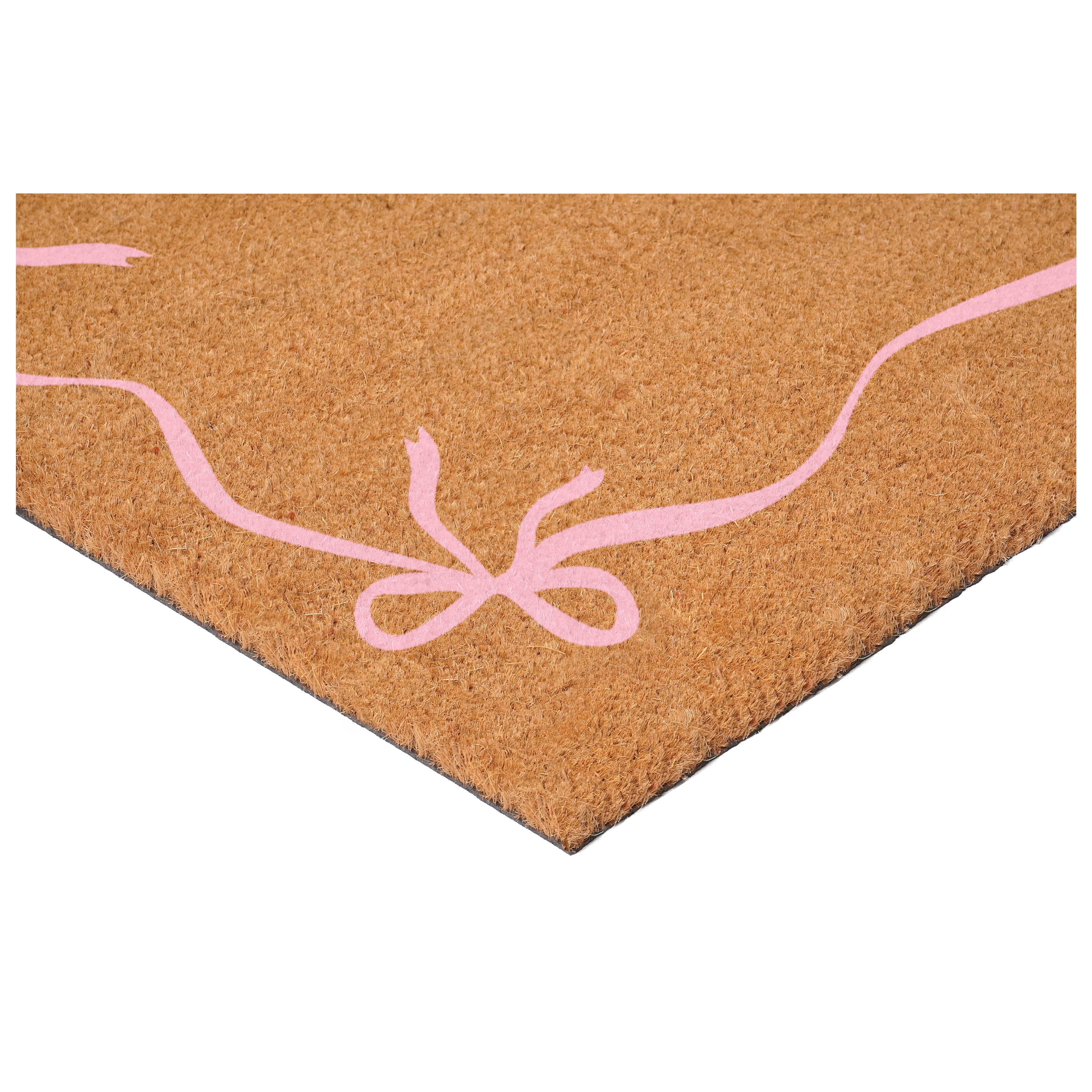 Calloway Mills 117613672 Pink Sweet Bow Border Doormat, 36" x 72"