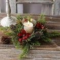 thumbnail image 4 of Foqnuq Christmas Candle Holders Flower Garland Red Table Decorations Props Ornaments Home Decor Festive Wreath for Front Door and Tabletop, 4 of 7