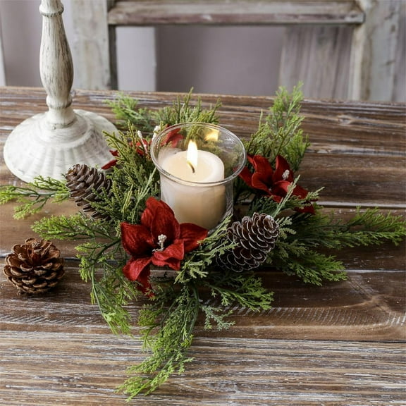 Christmas Decorations Candles Candle Holders Flower Garlands Tabletop Tables Table Decorations Props Ornaments Christmas Supplies Wedding Fireplace Decoration 9.84 in