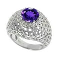 thumbnail image 2 of Sterling Silver with Natural Amethyst and White Topaz Dome Ring, 2 of 3