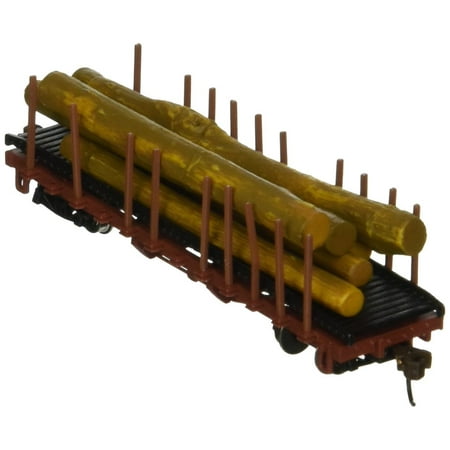 1935 Ship (Bachmann ACF 40' Log Car 1906 - 1935 Version - N Scale, All metal wheels By Bachmann Trains Ship from)