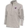 Women's Antigua Oatmeal USA Swimming Fortune Half-Zip Pullover Jacket