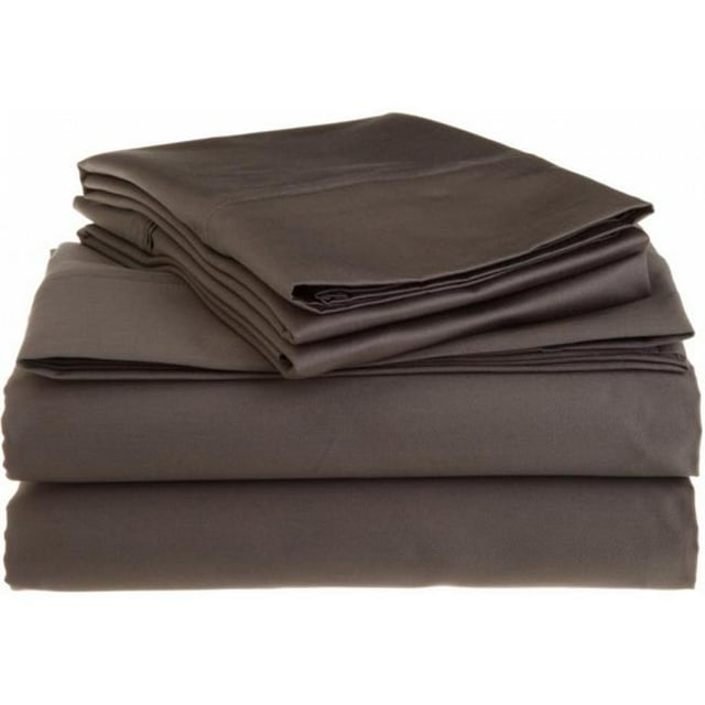 Egyptian Cotton 1200 Thread Count Solid Sheet Set California King-Charcoal