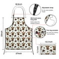 thumbnail image 3 of White Highland Cow Hat Leaf Pattern Apron-Garden Aprons for Women with Pockets-Cotton Linen Waterproof Kitchen Cooking Gardening Aprons Adjustable for Kitchen,Cooking,BBQ and Salon 33x27 Inch, 3 of 7