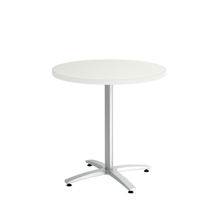

HITOUCH BUSINESS SERVICES Workplace2.0 30 Laminate Round Table with X-Base Silver Mesh 54007