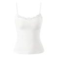 thumbnail image 4 of HAYIMI Women Spaghetti Strap Built In Bra Camisole With Lace Shelved Cups Double Layer Adjustable Straps Everyday Layering Tank Tops Summer Round Neck Solid Color Sleeveless Trendy Vests, 4 of 4