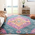 thumbnail image 3 of SAFAVIEH Madison Karissa Floral Area Rug, Light Grey/Fuchsia, 6'7" x 6'7" Square, 3 of 6