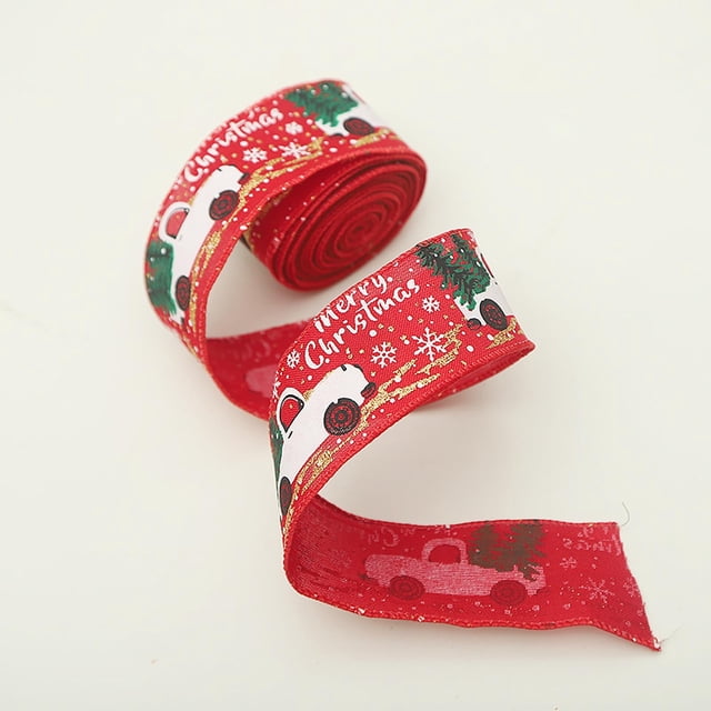Cinta de impresión de Navidad Cinta de 5 cm de ancho Cinta de decoración de árbol de Navidad Decoración de Navidad Wmkox8yii fhajkh3906