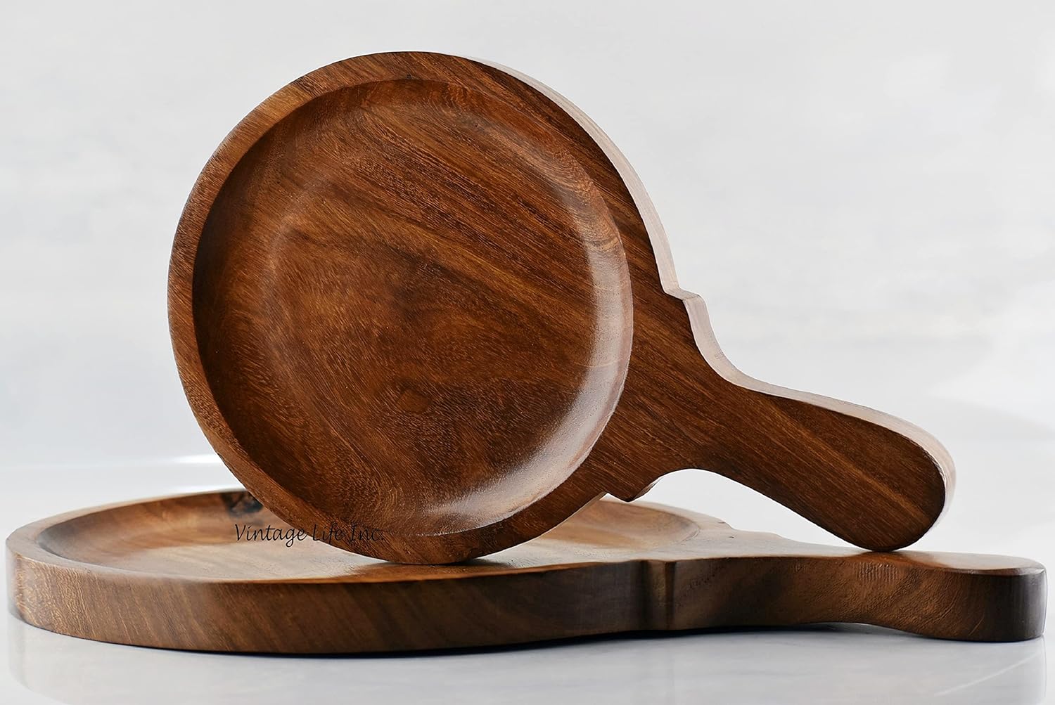 Set of 2 Bread Board, French Small & Medium Circular Bread Board, Charcuterie Board, Cheese Board, Made of Single piece of Wood
