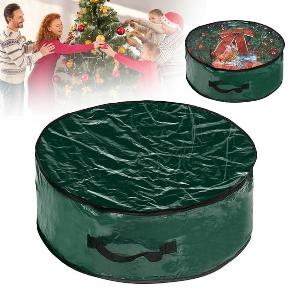 Christmas Decor Home Textile Storage Storage Christmas Wreath Storage Bag Garland Holiday Container With Window Tear Proof Fabric Room Storage Storage case