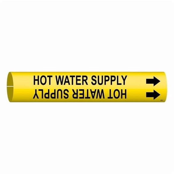 Brady Pipe Marker,Hot Water Supply,2 13/16in H 4082-D