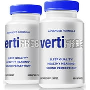 (2 Pack) Vertifree Capsules for Vertigo- Advanced Ear Support, Natural Formula to Promote Inner Ear Health, Tinnitus Supplement for Ringing, Official Auditory Pills, Verti Free (120 Capsules)