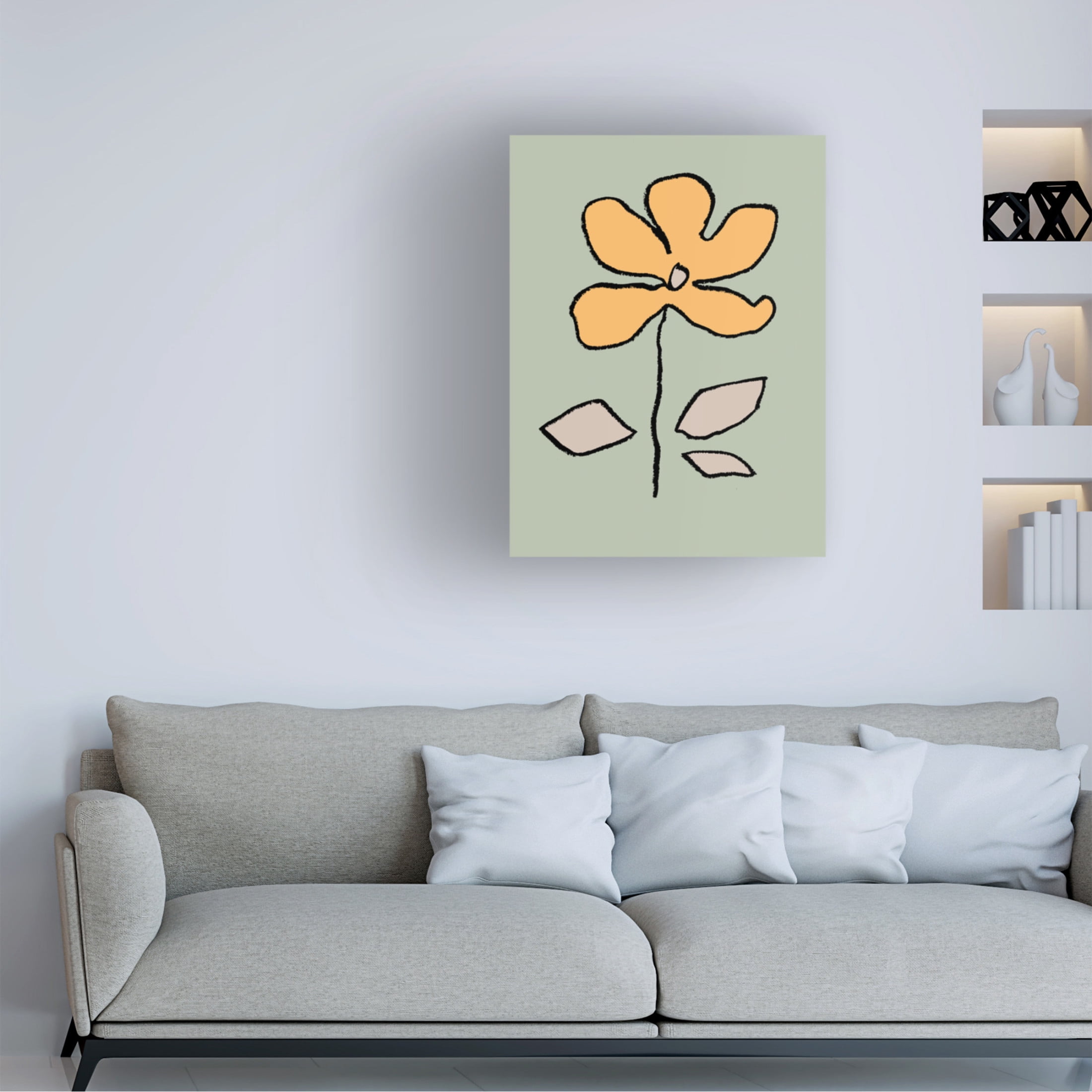 Trademark Fine Art Pictufy Studio Flower Yellow and Green Canvas Wall Art