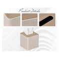 thumbnail image 3 of Tissue Box Cover Square PU Leather Tissue Box Holder for Dresser Bathroom Decor, 3 of 5