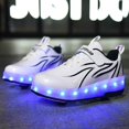 thumbnail image 3 of Cyiecw Kids Shoes - New Upgraded with Wheels LED Light Color Shoes Shiny Roller Skates Skate Shoes Simple Kids Gifts Boys Girls The Best Gift for Party Birthday Christmas Day, 3 of 5