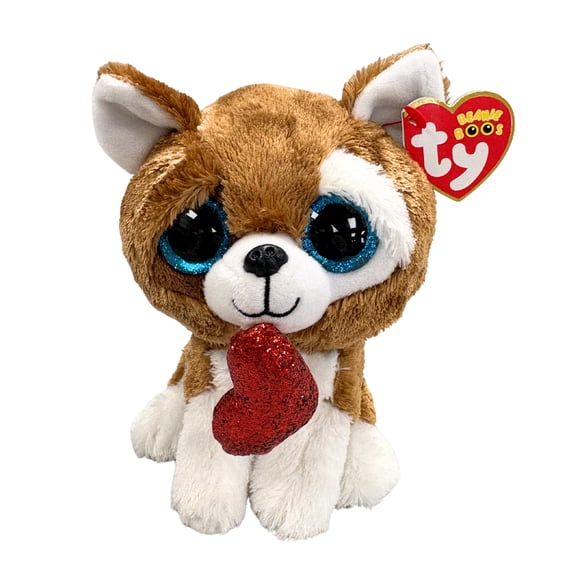 Ty Beanie Boos - Smootches the Dog  – Glitter Eyes  – Valentines Day  - Stuffed Animal