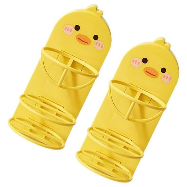 FRCOLOR 2pcs Cartoon Makeup Sponge Holder No Drilling Powder Puff Wall Rack Decorative Egg Holder