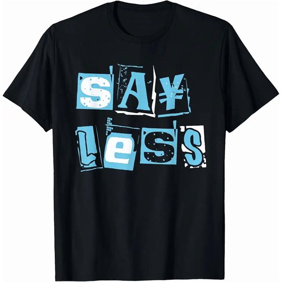 Men's Urban Graphic Streetwear Say Less Collage Print Cotton T-Shirt