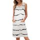thumbnail image 1 of Vestido sin mangas a rayas, informal, suelto, con bolsillos laterales, vestido sencillo a rayas de verano con cuello redondo, 1 of 4