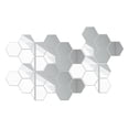 thumbnail image 2 of Pegatinas de espejo para pared, 30 piezas hexagonales de acrílico para bricolaje, para el hogar Plata 80x70x40mm, 2 of 9