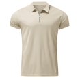 thumbnail image 4 of Summer Men's Sports Short Sleeve Golf Youth Men's Zipper Casual Top XL, 4 of 5