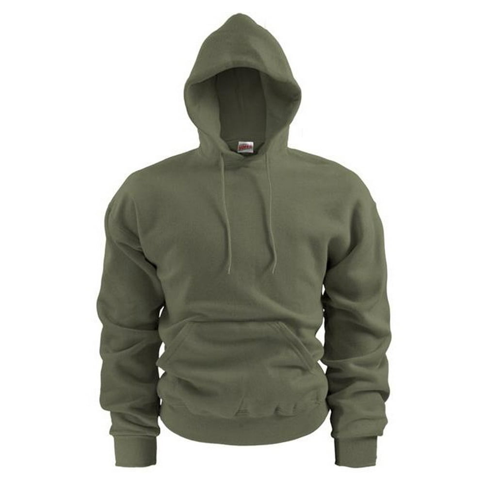 Soffe - Soffe 9288US309XLG 9 oz Mens Fleece Pullover Hoodie, Olive Drab ...