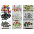 thumbnail image 2 of U8MO 250 Assorted Alphabet Letter Acrylic Cube Pony Beads 6X6mm Jewelry Kids Craft-3-5# Metallic Silver Color, 2 of 9