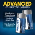 thumbnail image 3 of Batería de litio PHILIPS CR123A 3V 1600mAh, paquete de 40, 3 of 7